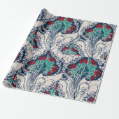 Botanisch sjabloon patroon oriëntaals Samarkande Cadeaupapier (Uitgerold)