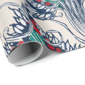 Botanisch sjabloon patroon oriëntaals Samarkande Cadeaupapier (Rol Hoek)