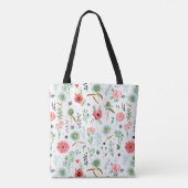 Botanisch Soft roze Florence Pattern Tote Bag (Achterkant)