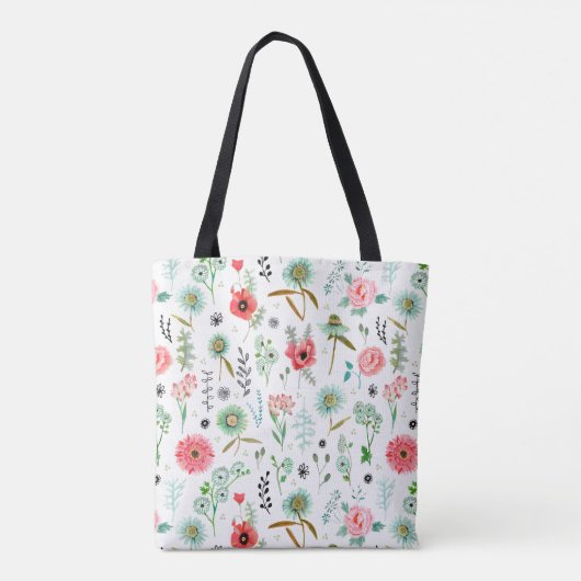 Botanisch Soft roze Florence Pattern Tote Bag (Achterkant)