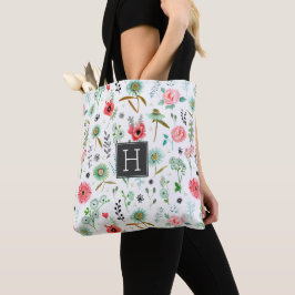 Botanisch Soft roze Florence Pattern Tote Bag