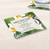 Botanisch sparen de datum tropische palmen kartonnen onderzetters (Schuin)