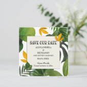Botanisch sparen de datum tropische palmen save the date (Staand voorkant)