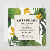 Botanisch sparen de datum tropische palmen save the date (Voorkant)