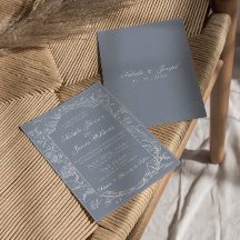 Botanisch Stof Blauw Bloem Boho Klasse Trouwfeest