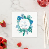 Botanisch strand Blauwe Groene Moderne Tropische W Servet (Insitu)