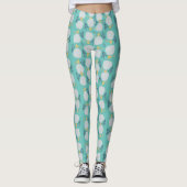 Botanisch strand patroon van zomerzand Dollar Leggings (Voorkant)