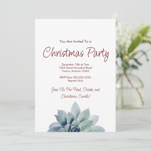 Botanisch Succulent Desert Kerstfeest Kaart (Staand voorkant)