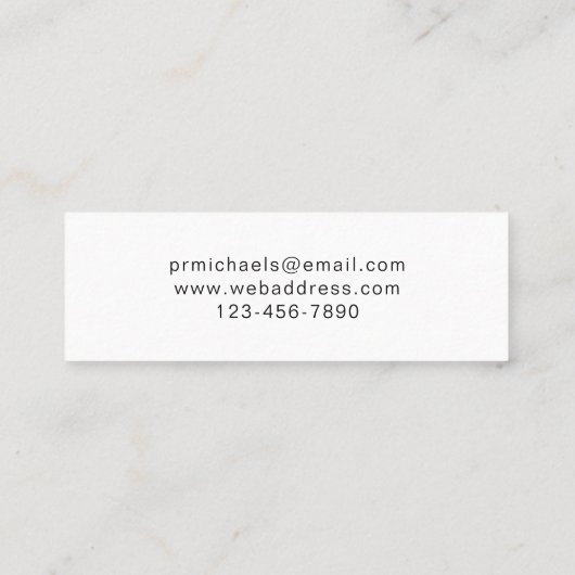 Botanisch Succulent met Manuscript Mini Visitekaartje (Achterkant)