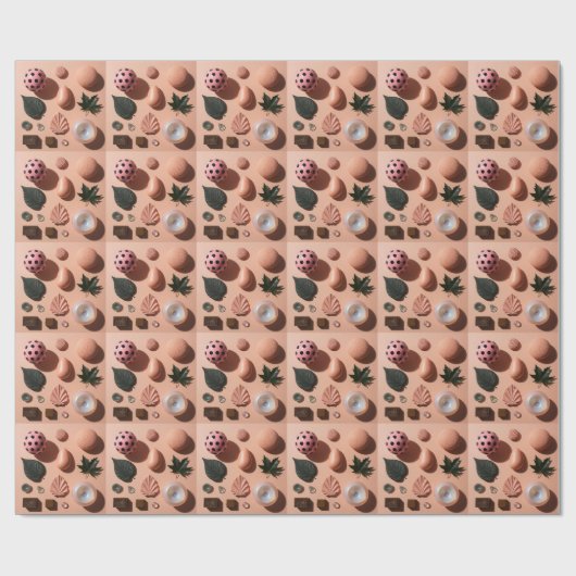 Botanisch surrealistisch stillevenpatroon cadeaupapier (Vlak)