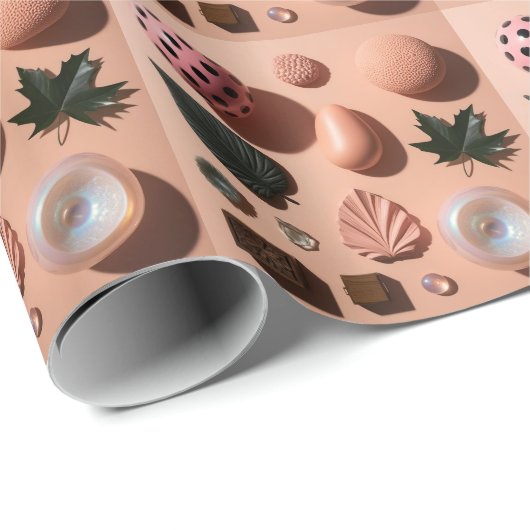 Botanisch surrealistisch stillevenpatroon cadeaupapier (Rol Hoek)