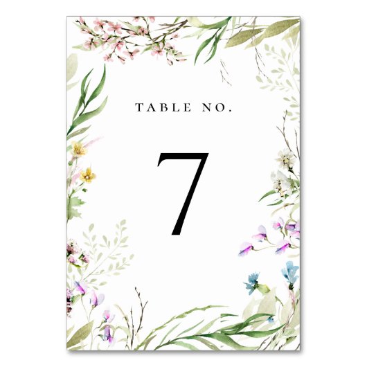 Botanisch tabelnummer legant wilde bloem kaart (Achterkant)