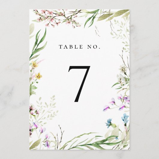 Botanisch tabelnummer legant wilde bloem programmakaart (Achterkant)