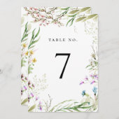Botanisch tabelnummer legant wilde bloem programmakaart (Voorkant / Achterkant)