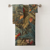  botanisch tafereel van toekans en bloemen bad handdoek (Insitu)