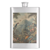  botanisch tafereel van toekans en bloemen flacon (Voorkant)