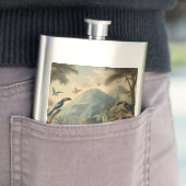 botanisch tafereel van toekans en bloemen flacon (Voorbeeld)