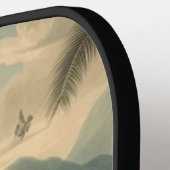  botanisch tafereel van toekans en bloemen pickleball paddle (Links Detail)