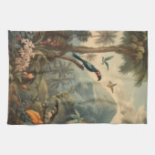  botanisch tafereel van toekans en bloemen theedoek (Horizontaal)