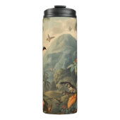  botanisch tafereel van toekans en bloemen thermosbeker (Voorkant)