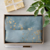 Botanisch Teal Goudblad Ontwerp Tissuepapier (Geschenk)