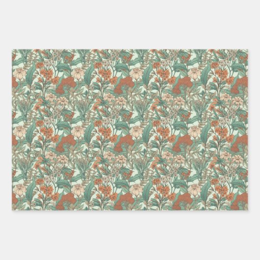 Botanisch thema inpakpapier vel (Voorkant 3)