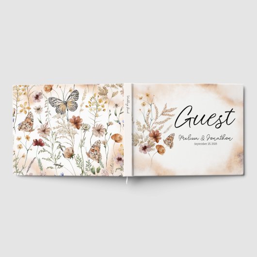  Botanisch Tiny Floral Wedding Guest Book Gastenboek (Volledig)