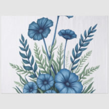 Botanisch tissuepapier met elegante bloemendesign