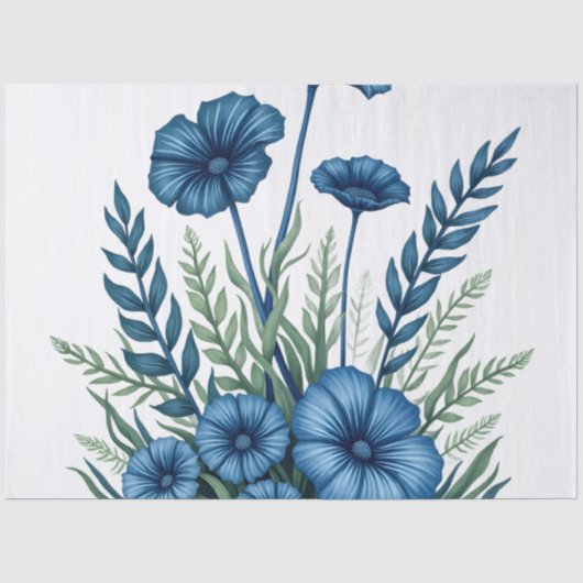 Botanisch tissuepapier met elegante bloemendesign (Voorkant)