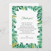 Botanisch tropisch Baby shower Dank je wel Bedankkaart (Voorkant / Achterkant)