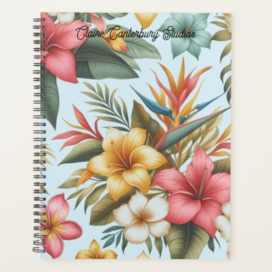 Botanisch Tropisch Bloemmotief Planner (Voorkant)