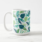 Botanisch Tropisch Groen & Wit Bladpatroon Koffiemok (Links)