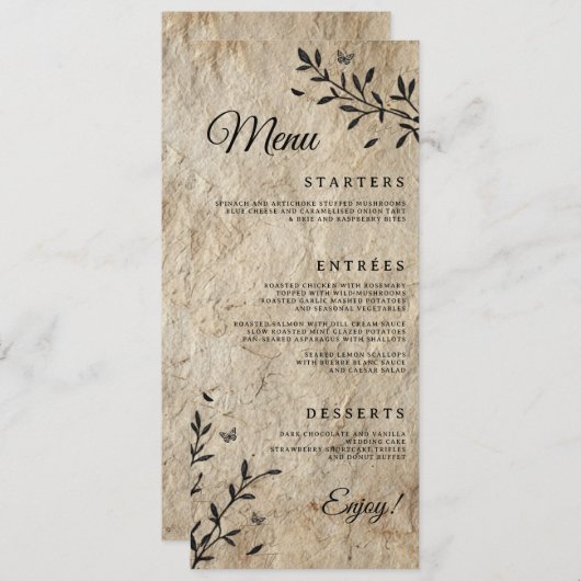  Botanisch Trouwdiner Menu (Voorkant / Achterkant)