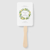 Botanisch Trouwprogramma met Citroen en Groene Tin Handwaaier (Voorkant)