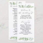 Botanisch trouwprogramma programmakaart (Voorkant / Achterkant)