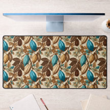 Botanisch Turquoise Cacao Patroon 