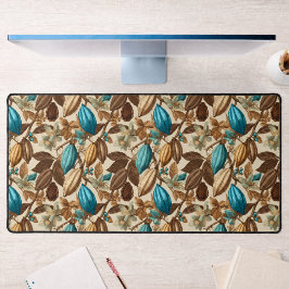 Botanisch Turquoise Cacao Patroon  Bureaumat