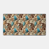 Botanisch Turquoise Cacao Patroon  Bureaumat (Voorkant)