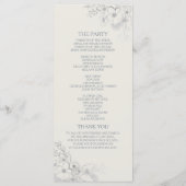 Botanisch usty Blue Wedding Program Programmakaart (Achterkant)