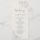 Botanisch usty Blue Wedding Program Programmakaart (Voorkant)