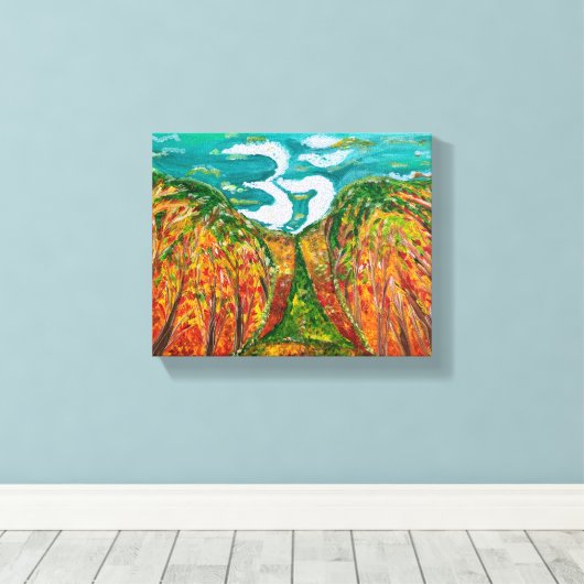 Botanisch veld - Om Canvas Schilderij (Insitu (Houten vloer))