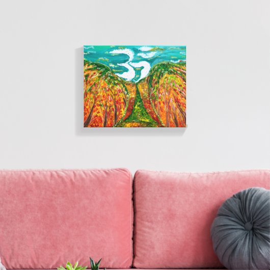 Botanisch veld - Om Canvas Schilderij (Insitu (Woonkamer))