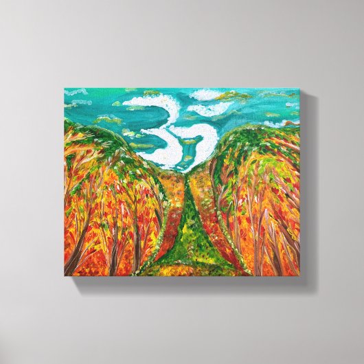 Botanisch veld - Om Canvas Schilderij (Voorkant)