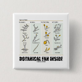 Botanisch ventilator binnenin (soorten buisjes) vierkante button 5,1 cm