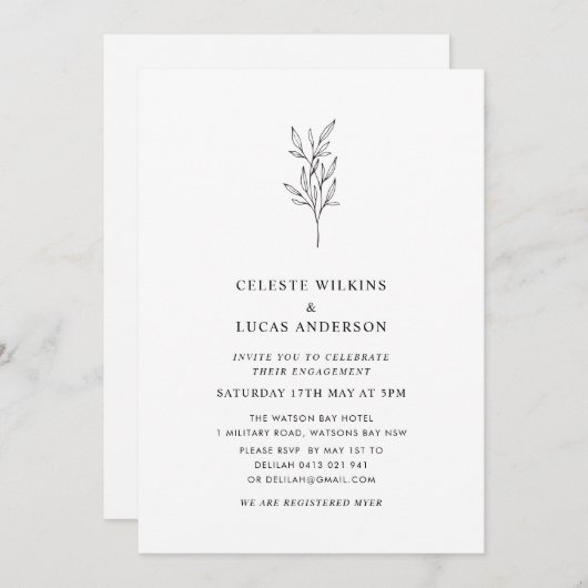 Botanisch ventilatorblad van de moderne partij kaart (Voorkant / Achterkant)