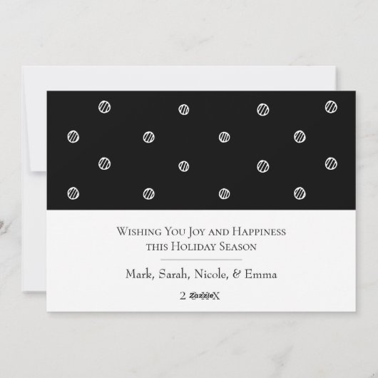 Botanisch versierde NOEL platte kerstkaart (Achterkant)