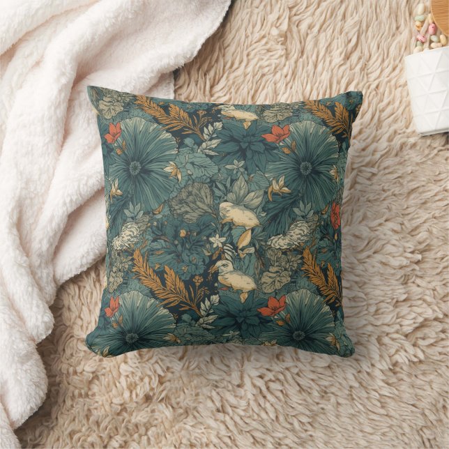 Botanisch vintage bloempatroonontwerp kussen (Deken)