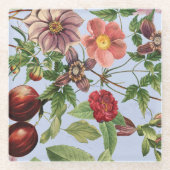 Botanisch vintage ontwerp glazen onderzetter (Voorkant)
