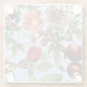 Botanisch vintage ontwerp glazen onderzetter (Achterkant)