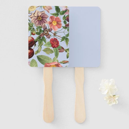 Botanisch vintage ontwerp handwaaier (Voorkant en achterkant)